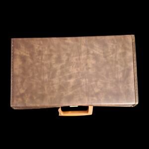 Vintage Audio Cassette Tape Storage Case Service Mfg USA Faux Leather 24 Tape